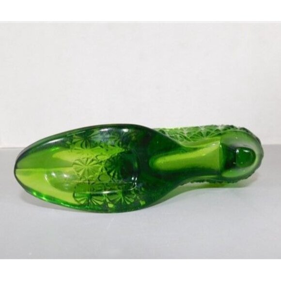 7/1292 Vintage LE Smith Daisy and Button  Emerald Green Lady Victorian Slipper S - Picture 5 of 5